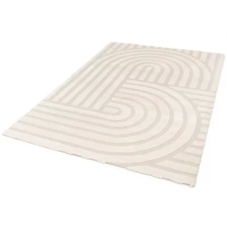 Alfombra Geométrica con Relieve Snowy 59773 Blanco - Universal (5)