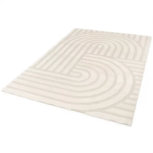 Alfombra Geométrica con Relieve Snowy 59773 Blanco - Universal (5)
