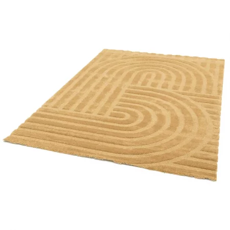 Alfombra Geométrica con Relieve Snowy 59773 Mostaza - Universal (6)