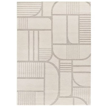 Alfombra Geométrica con Relieve Snowy 59776 Blanco - Universal (1)