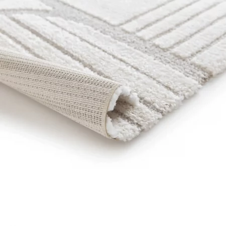 Alfombra Geométrica con Relieve Snowy 59776 Blanco - Universal (3)