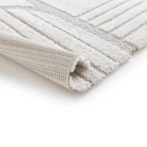 Alfombra Geométrica con Relieve Snowy 59776 Blanco - Universal (3)
