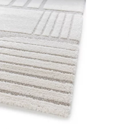 Alfombra Geométrica con Relieve Snowy 59776 Blanco - Universal (4)