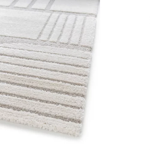 Alfombra Geométrica con Relieve Snowy 59776 Blanco - Universal (4)