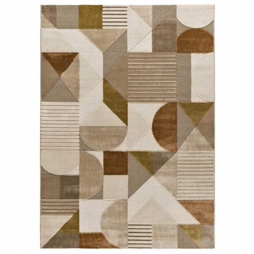 Alfombra Geométrica con Relieve en Tonos Tierra Melfi 4501 - Universal (1)