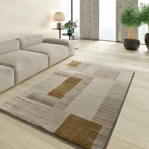 Alfombra Geométrica con Relieve en Tonos Tierra Melfi 4510 - Universal (2)
