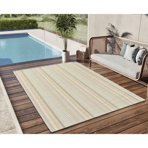 Alfombra Geométrica de Exterior en Tonos Pastel Manila 17616 Multicolor - Universal (2)