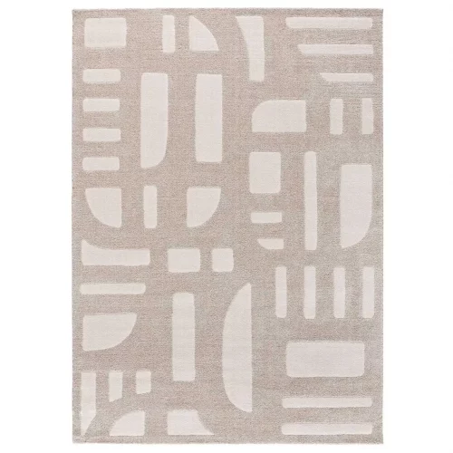 Alfombra Geométrica de Tacto Suave 77308 Beige - Universal (1)