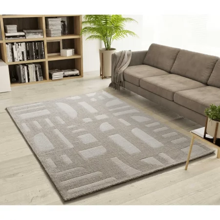Alfombra Geométrica de Tacto Suave 77308 Beige - Universal (2)