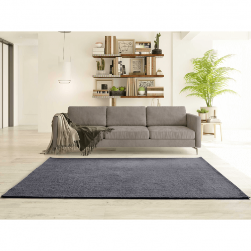 Alfombra Lavable de Microfibra Coraline Liso Antracita - Universal (2)