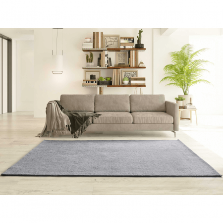 Alfombra Lavable de Microfibra Coraline Liso Plata - Universal (2)