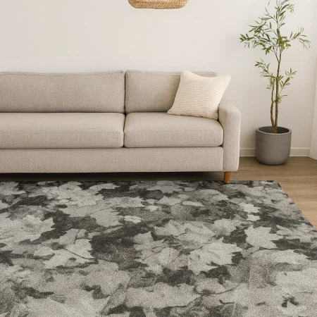 Alfombra Mod. Nerea Acrílica Diseño Floral 255 Gris - Sualsa (1)