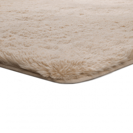 Alfombra Shaggy Lavable Alpaca Liso Beige - Universal (3)
