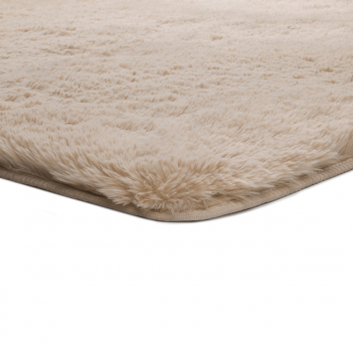 Alfombra Shaggy Lavable Alpaca Liso Beige - Universal (3)