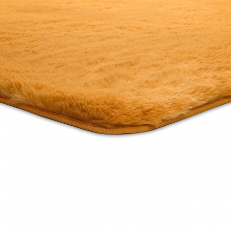 Alfombra Shaggy Lavable Alpaca Liso Mostaza - Universal (3)