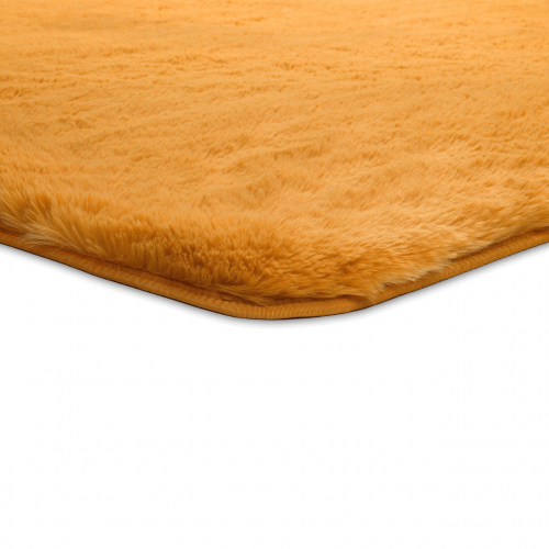 Alfombra Shaggy Lavable Alpaca Liso Mostaza - Universal (3)