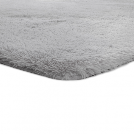 Alfombra Shaggy Lavable Alpaca Liso Plata - Universal (3)