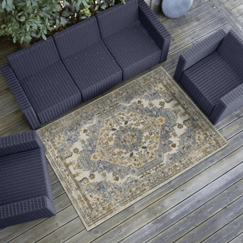 Alfombra Vintage de Exterior Luna 54552 Azul - Universal (2)