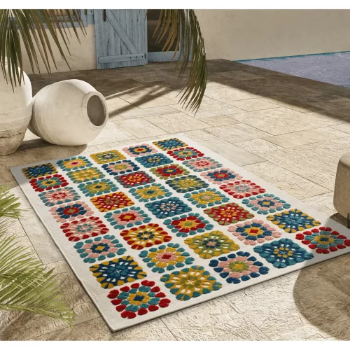 Alfombra con Relieve de Exterior-Interior Mila 23528 Multicolor - Universal (2)