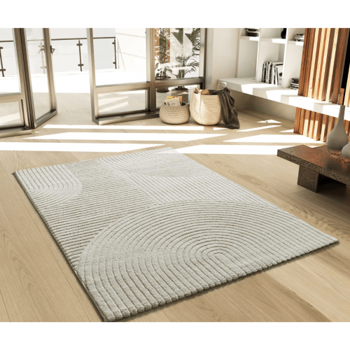 Alfombra con Relieve y Diseño Geométrico Verona 2252 Crema - Universal (2)