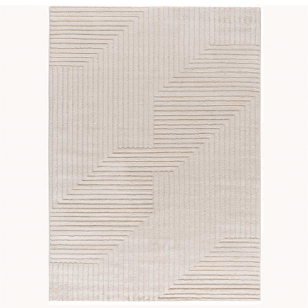 Alfombra con Relieve y Diseño Geométrico Verona 2253 Crema - Universal (1)