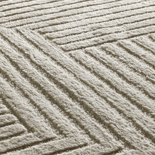 Alfombra con Relieve y Diseño Geométrico Verona 2253 Crema - Universal (3)