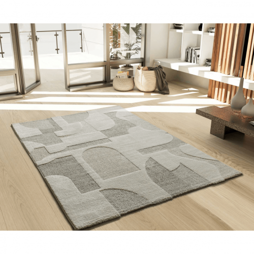 Alfombra con Relieve y Diseño Geométrico Verona 2260 Crema - Universal (2)