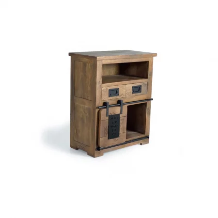 Aparador 1 Puerta + 2 Cajones Madera Mango Estilo Industrial Colección Júpiter 75x40x90 Cm - Giner y Colomer (5)