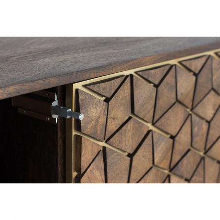 Aparador 145x40x77 Madera Mango Patas Doradas 3 Cajones + 2 Puertas - Giner y Colomer - 7