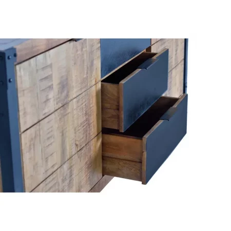 Aparador 2 Puertas + 3 Cajones Madera Natural Mango 180x45x80 - Giner y Colomer-2