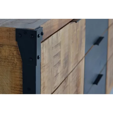 Aparador 2 Puertas + 3 Cajones Madera Natural Mango 180x45x80 - Giner y Colomer-4