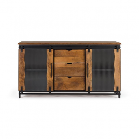 Aparador 2 Puertas Correderas + 3 Cajones Estilo Industrial 150 cms. - Giner y Colomer - 2
