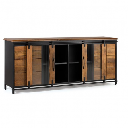 Aparador 2 Puertas Correderas + 4 cajones Estilo Industrial 190 cms. - Giner y Colomer3