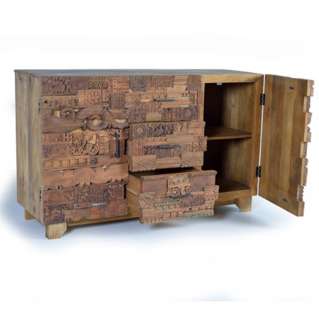 Aparador 2 Puertas Y 3 Cajones En Madera De Mango - Giner Y Colomer3