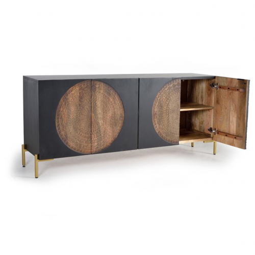 Aparador 4 Puertas Madera Mango Patas Metal - Giner y Colomer - 4