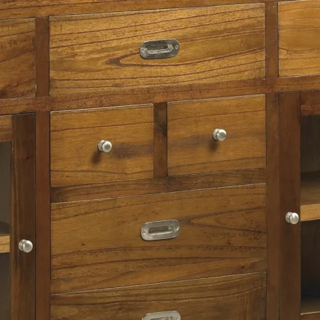 Aparador 7 Cajones + 2 Puertas + 2 Estantes Madera Mindi Colección Flash 160x40x85 Cm - Moycor (4)