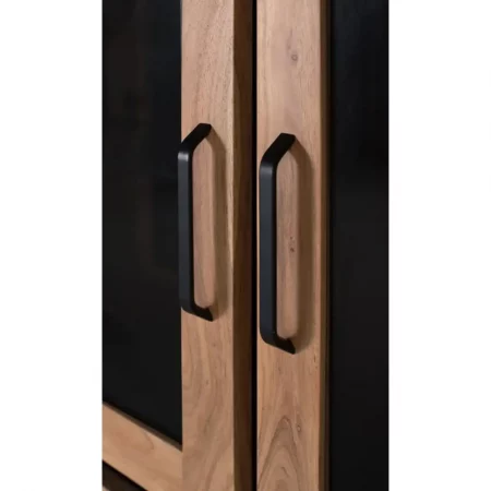 Aparador Alto Fabricado En Madera De Acacia En Color Natural 110x130x40 Cm - Giner y Colomer (7)