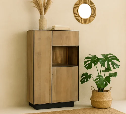 Aparador Alto Madera de Mango Natural 90x47x141 Cm - Giner y Colomer (4)