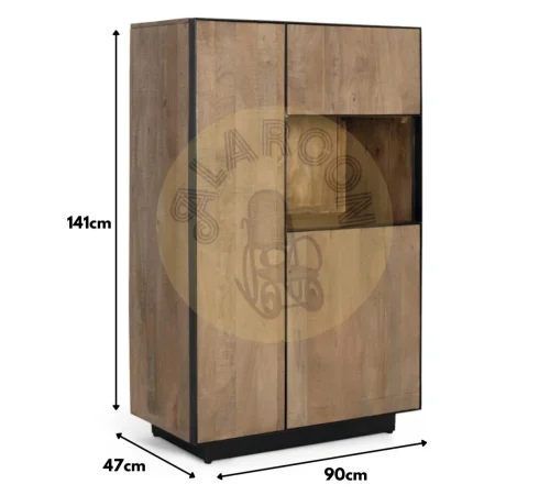Aparador Alto Madera de Mango Natural 90x47x141 Cm - Giner y Colomer (6)
