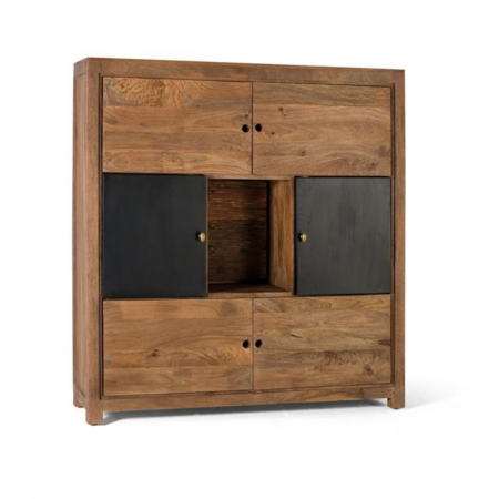 Aparador Alto con Iluminación Interior Madera de Mango Maciza - Giner Y Colomer2