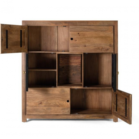 Aparador Alto con Iluminación Interior Madera de Mango Maciza - Giner Y Colomer4
