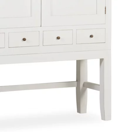 Aparador-Armario Blanco 4 Cajones + 2 Puertas + 2 Estantes Madera Mindi Colección Everest 110x40x180 Cm - Moycor (3)