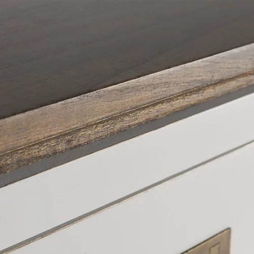 Aparador Blanco Madera Mindi 3 Cajones + 4 Puertas Colección Everest 180x45x90 Cm - Moycor (7)