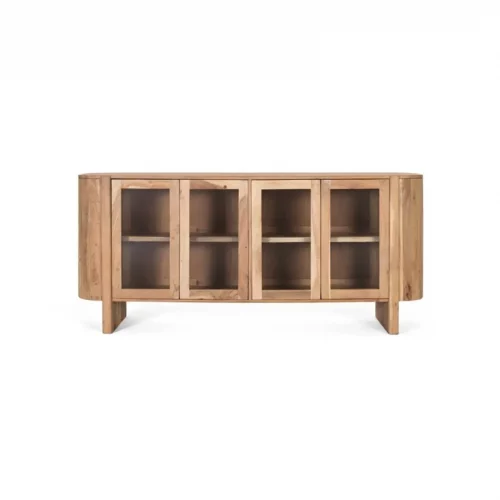 Aparador De Cuatro Puertas Fabricado En Madera Maciza De Acacia 180x48x80 Cm - Giner y Colomer (2)
