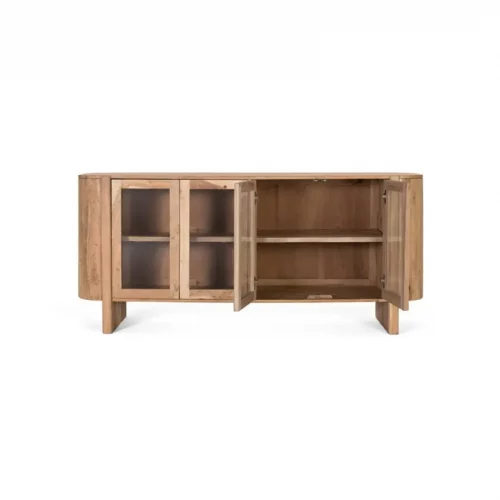 Aparador De Cuatro Puertas Fabricado En Madera Maciza De Acacia 180x48x80 Cm - Giner y Colomer (6)