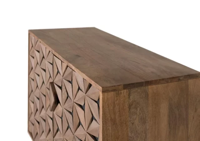 Aparador De Dos Puertas Que Combina Madera de Mango Con Metal 76 x 90 x 40cm-4