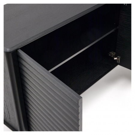 Aparador Lenon 3 Puertas 3 Cajones de Madera Maciza y Chapa de Roble Negro FSC MIX Cr - CC2090M01LF (5)
