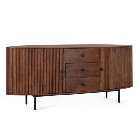 Aparador Madera Acacia 2 Puertas + 3 Cajones Patas Metal - Giner y Colomer3