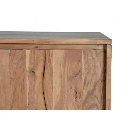 Aparador Madera Acacia Maciza 4 Puertas + 3 Cajones Patas Metal - Giner y Colomer-2