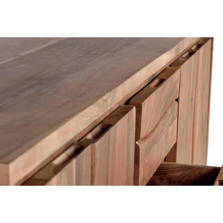 Aparador Madera Acacia Maciza 4 Puertas + 3 Cajones Patas Metal - Giner y Colomer-7